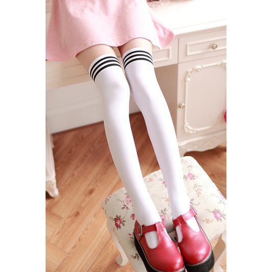 Female student college style long tube half socks