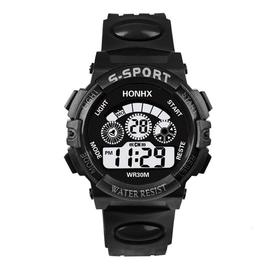 HONHX cross-border exclusive for men and women students electronic watch LED luminous watch 62 three eyes