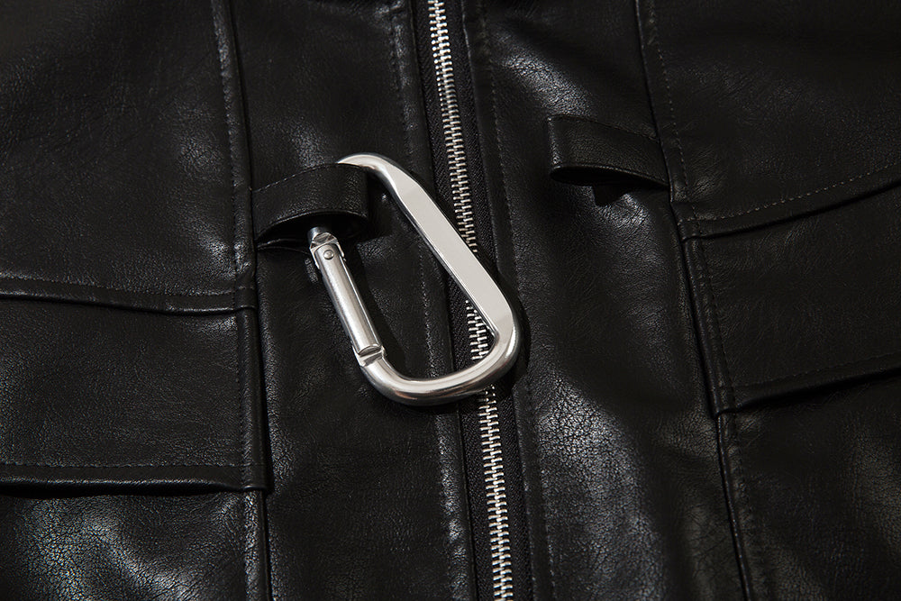 Men's Fashion PU Leather Motorcycle Jacket