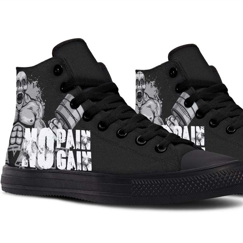 Men's And Women's Fashion Color Printing High-top Canvas Shoes