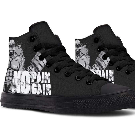 Men's And Women's Fashion Color Printing High-top Canvas Shoes