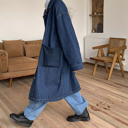 Autumn Mid-length Section Of The Japanese Jacket Hundred Washed Long-sleeved Tide
