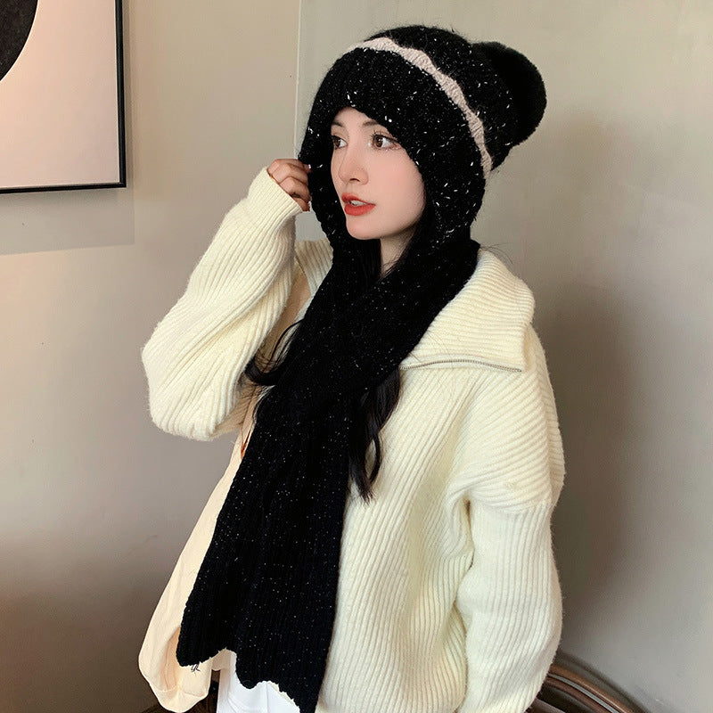 Women's Fashion Warm Plus Down Windproof Woolen Hat