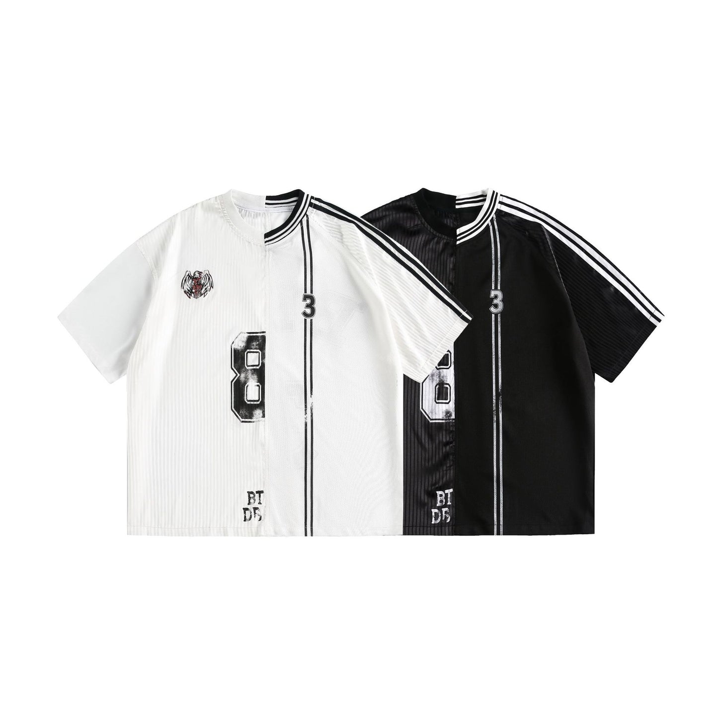 American Style Unique Cut Letter Graffiti Loose Top
