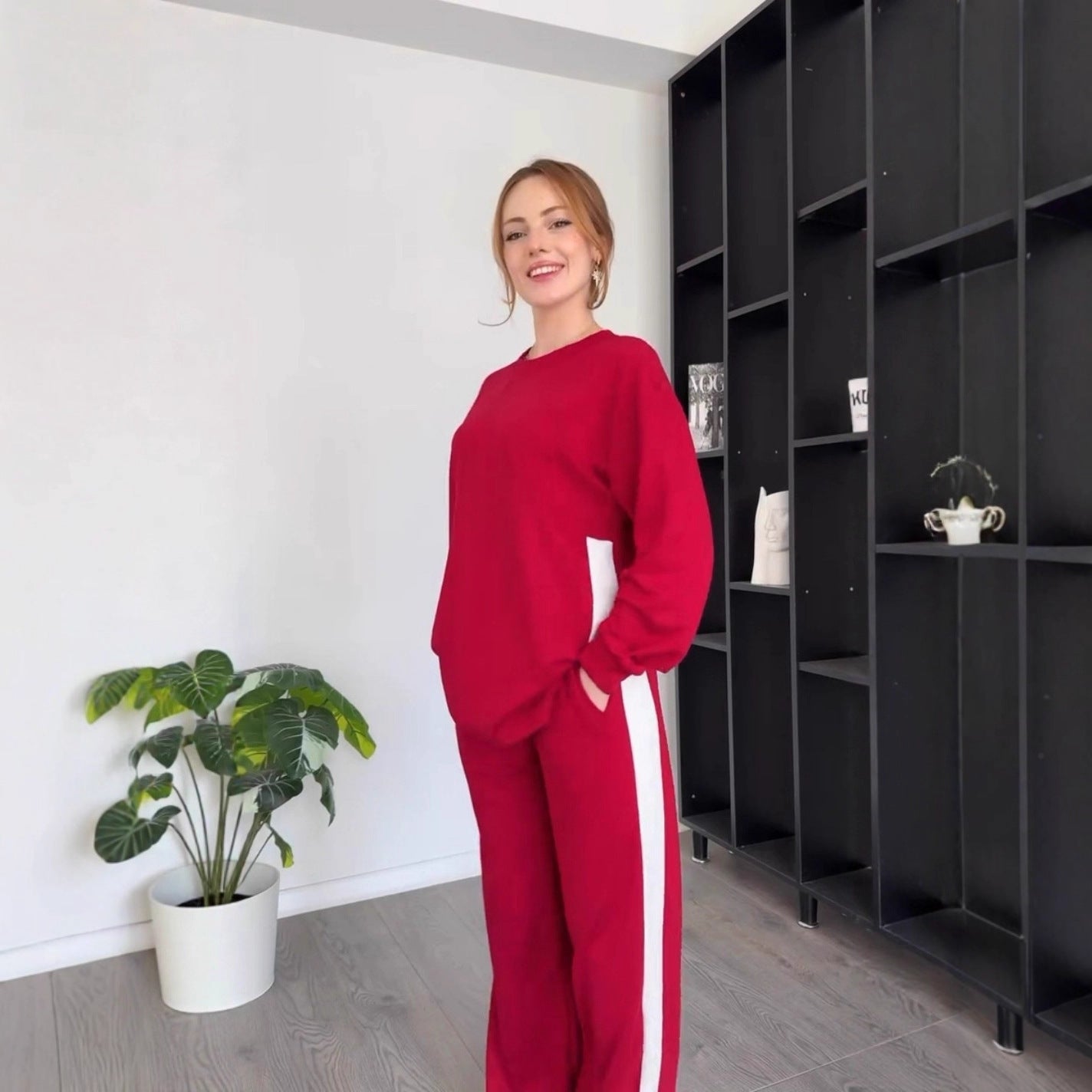 European And American Fashion Casual Exercise Contrast Color Suit