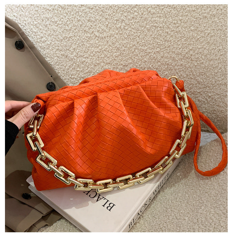 Fashion Fold Simple Chain Cloud Messenger Shoulder Bag