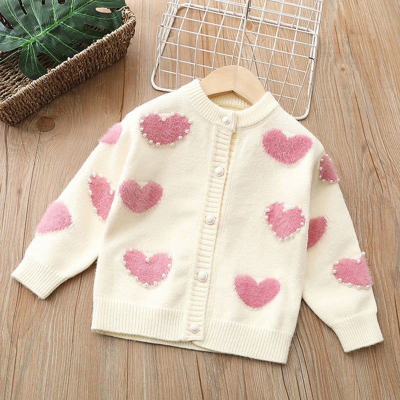 Pigestriktrøje Strik Pullover Cardigan Top