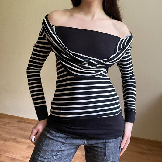 Stylish Minimalist Slim Fit Long Sleeve Top For Women