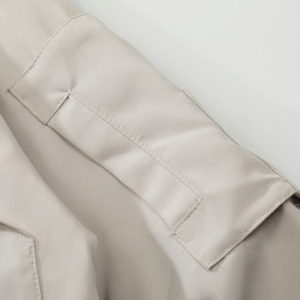 Men's Design Sleeves Pleated Fashion National Fashion Loose Baseball Uniform Jacket