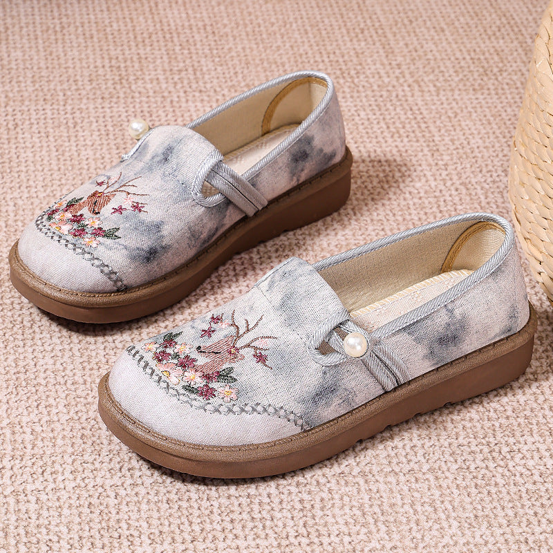 Women's All-matching New Summer Ethnic Style Embroidered Cotton Shoes