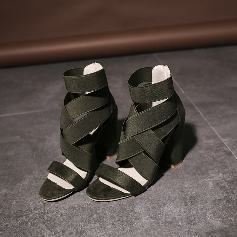 Cross strap sandals