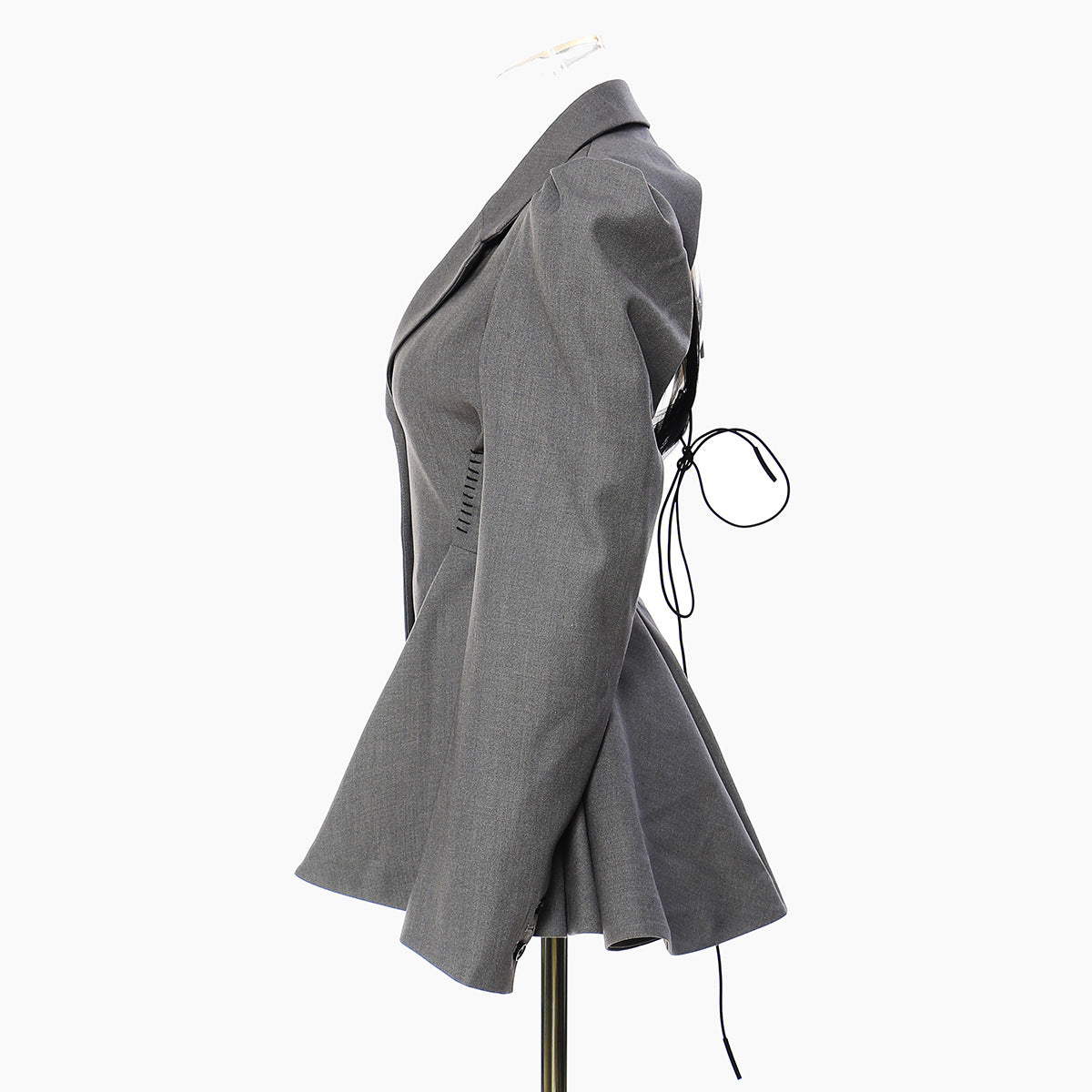 Women's Backless Lotus Leaf Hem Suit Waist Slim Coat