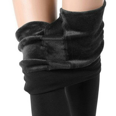 Beautiful legs plus velvet thick one-piece pants