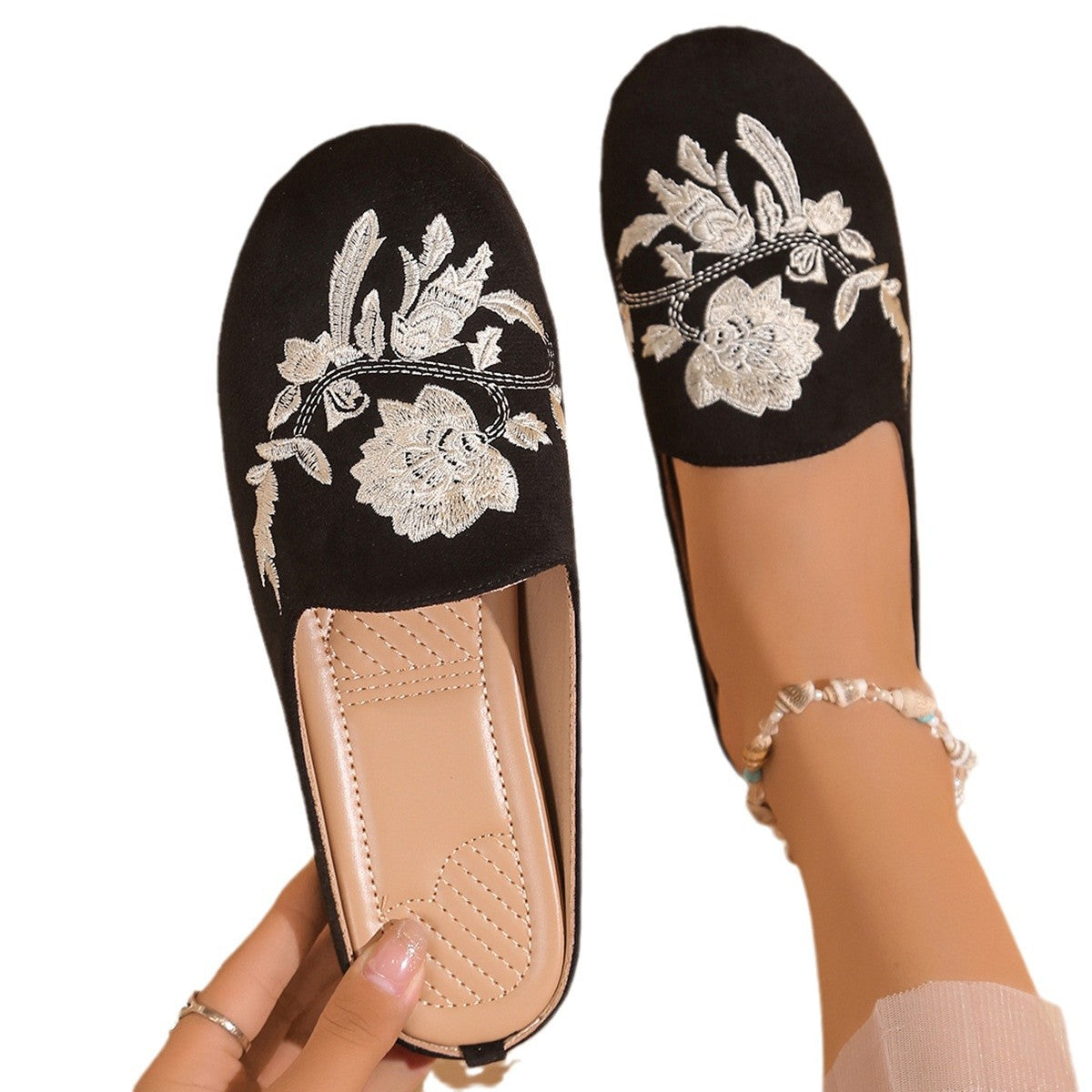Plus Size Female Ethnic Embroidered Women's Sandals