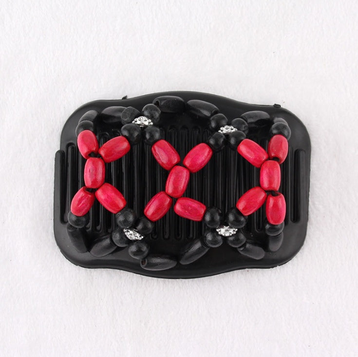 Fashion Magic Perler Elastisk Dobbelt Hårkam Clips Strækbar Kvinde Tilbehør