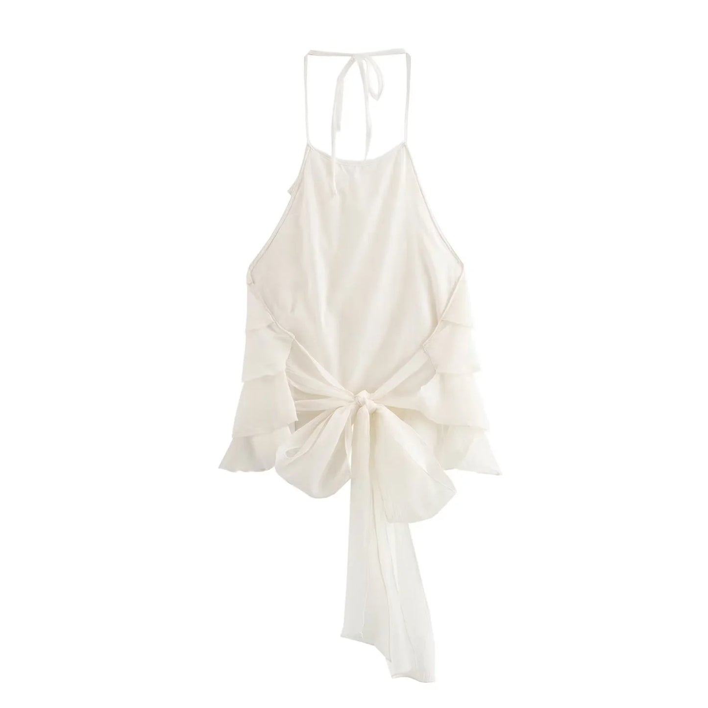 Design All-match Laminated Decoration Hanging Collar Top