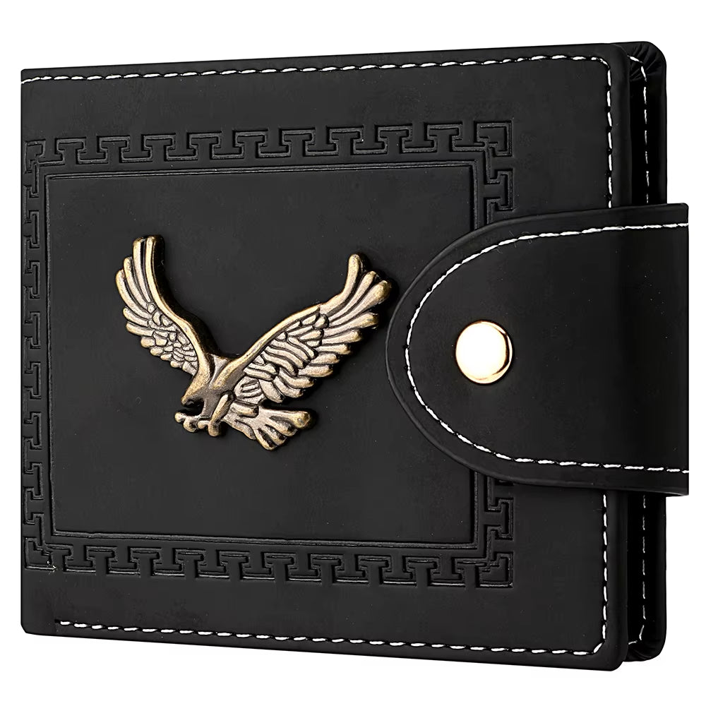 Men'S Wallet Men'S Short Wallet Youth Fashion Personality Pu Leather Credit Card ID Card Holder Wallet Folding Wallet