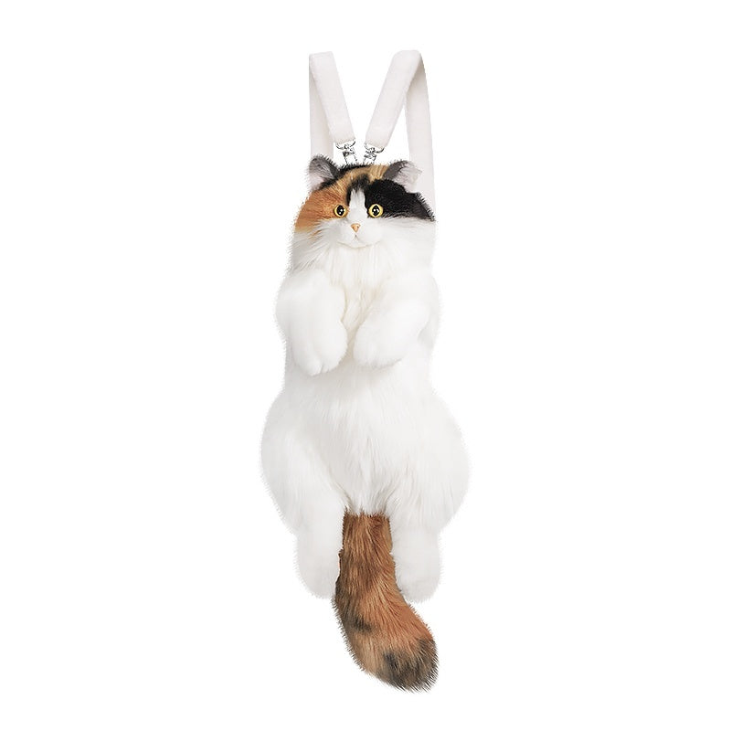 Three Flower Cat Plush Toy Simulation Backpack