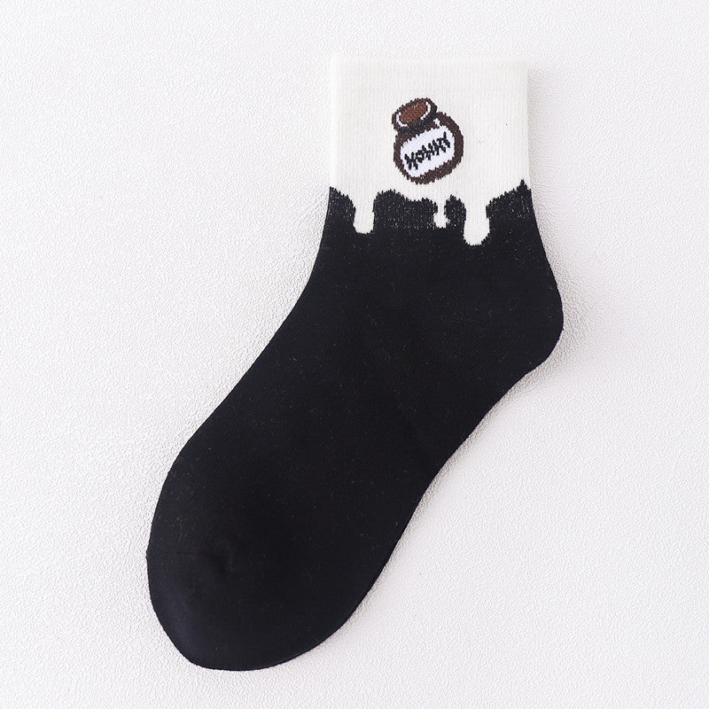 Sweet and cute color matching fruit short socks