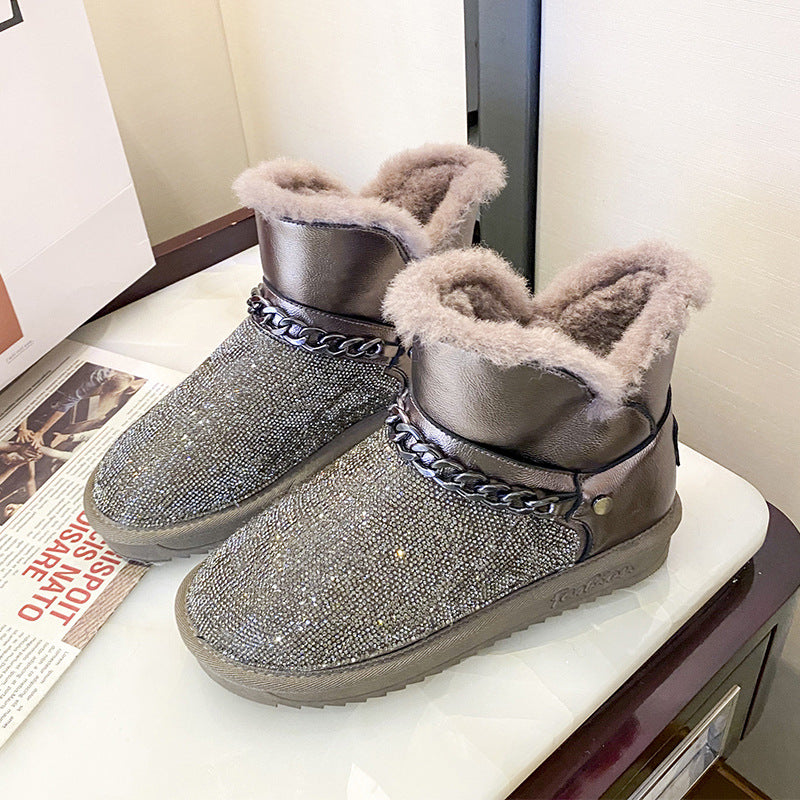 Women's Fur and Velvet Thickened Snow Boots