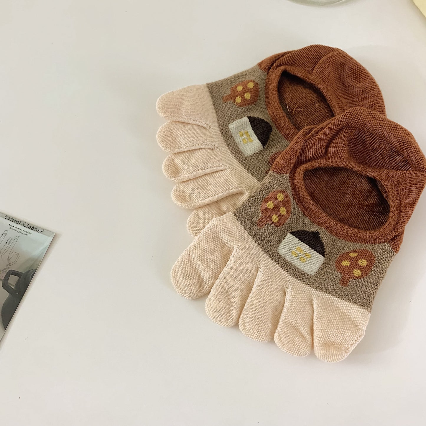 New Cute Cartoon Non-slip Breathable Five-toed Socks