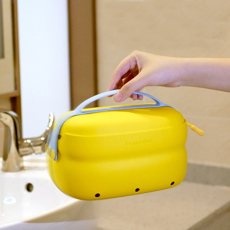 Cosmetic Bag2-in-1  With Handle Hangable Dry And Wet Separation Toiletry Bag Fashion Candy-color Portable Waterproof Storage Travel Bags