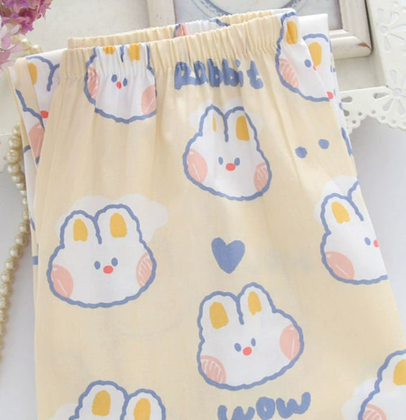Pajama Pants Pure Cotton Cartoon Large Size Casual Simple Loose And Cute Home Pants Women