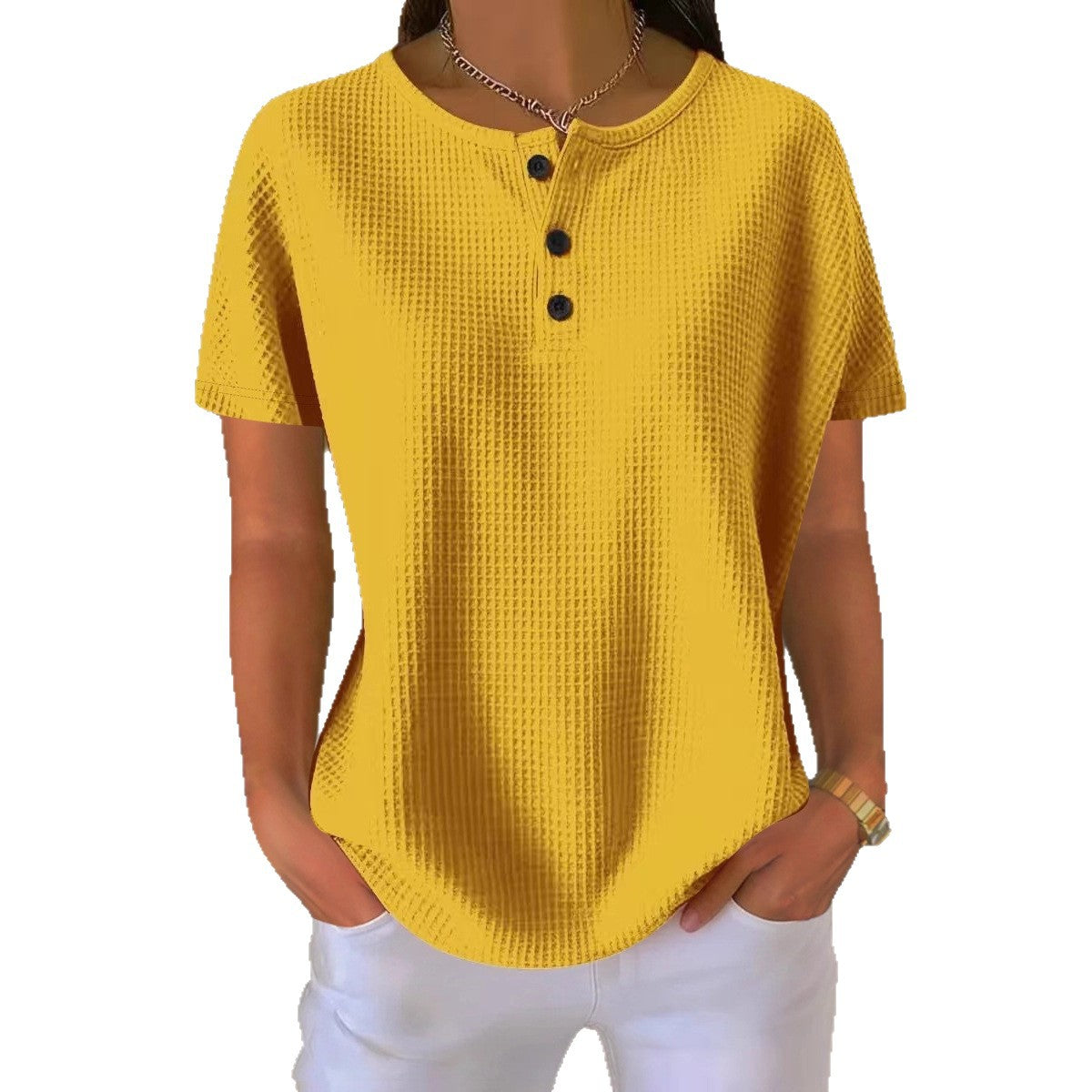 Summer New Solid Color Pullover Loose Top