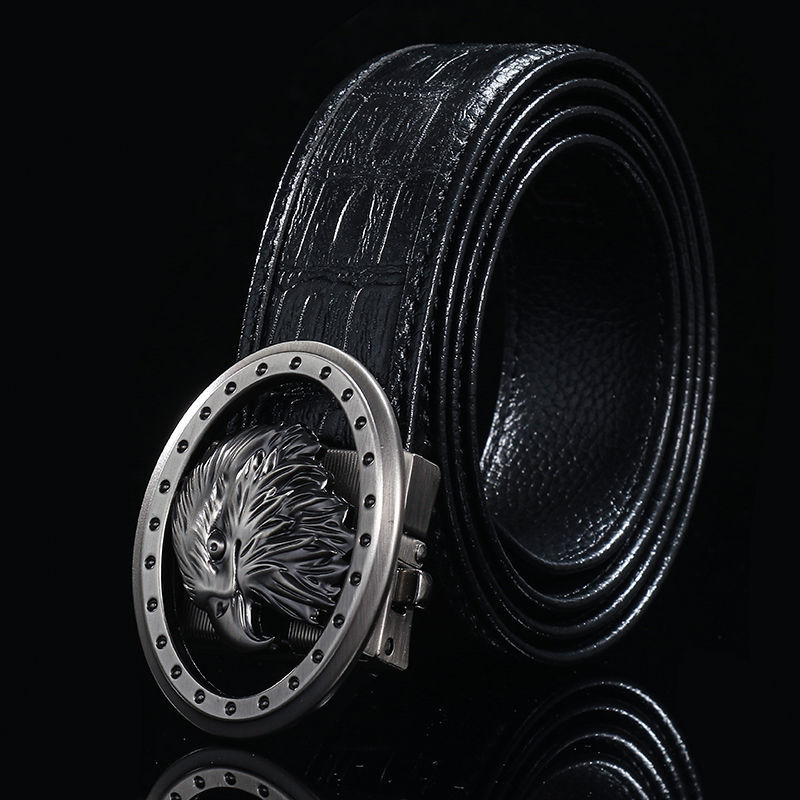 Men's Leather Belt Leather Belt Alloy Automatic Buckle Young And Middle-aged Casual Korean Style