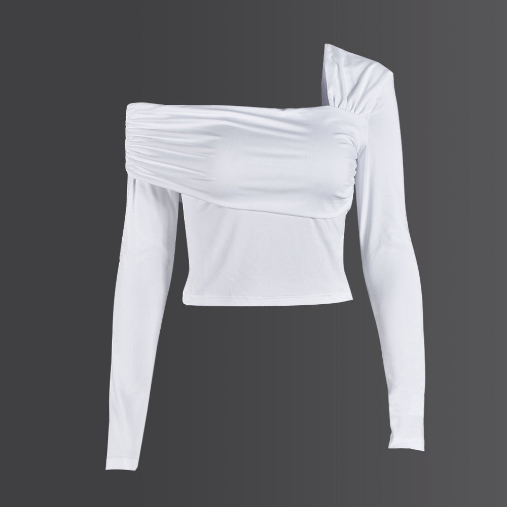 T-shirt Sexy Long Sleeve Off-shoulder Slim-fit Flattering Elegant Top For Women