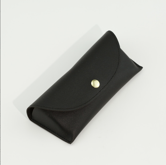 Soft-bag glasses case-PU leather-black-1 piece
