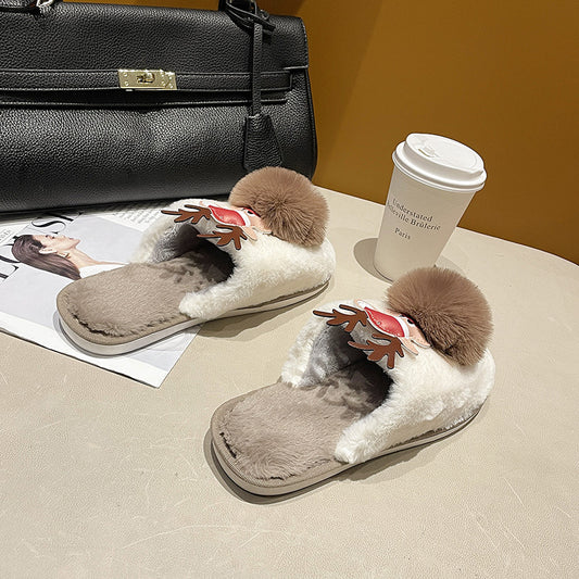 Women's Cute Warm Cartoon Plush Slippers
