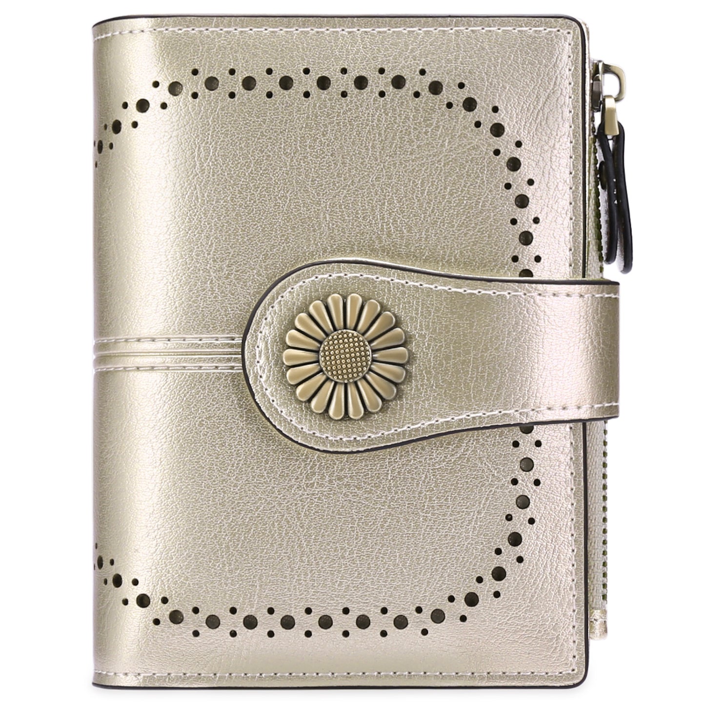 Wallet Women's Short Oil Wax Leather Zipper Card Holder