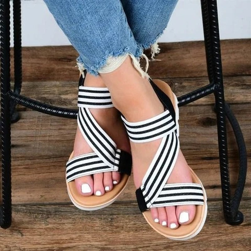 Elastic casual women's shoes sandals
