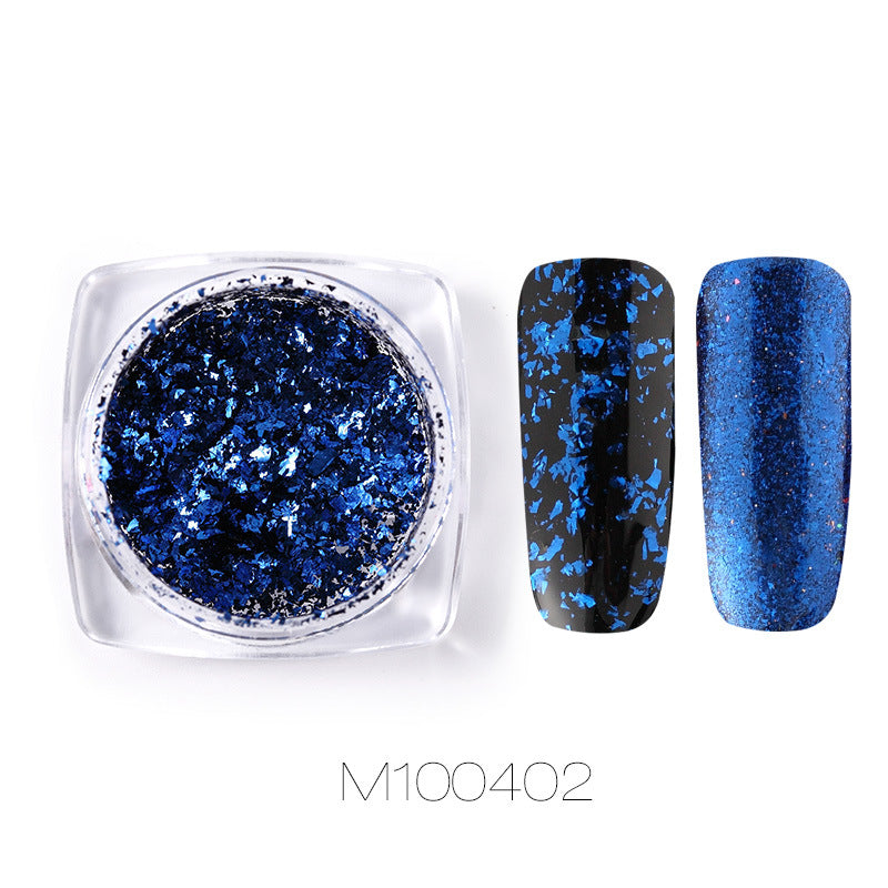 Gold and silver electroplated metal nail powder