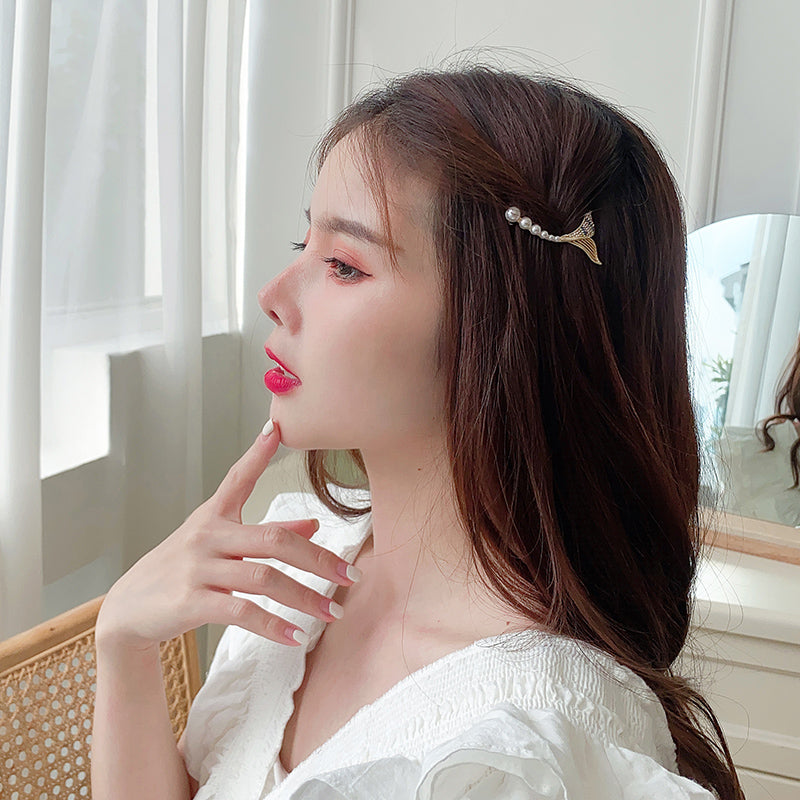 Exquisite and simple mermaid tail hairpin side clip girl