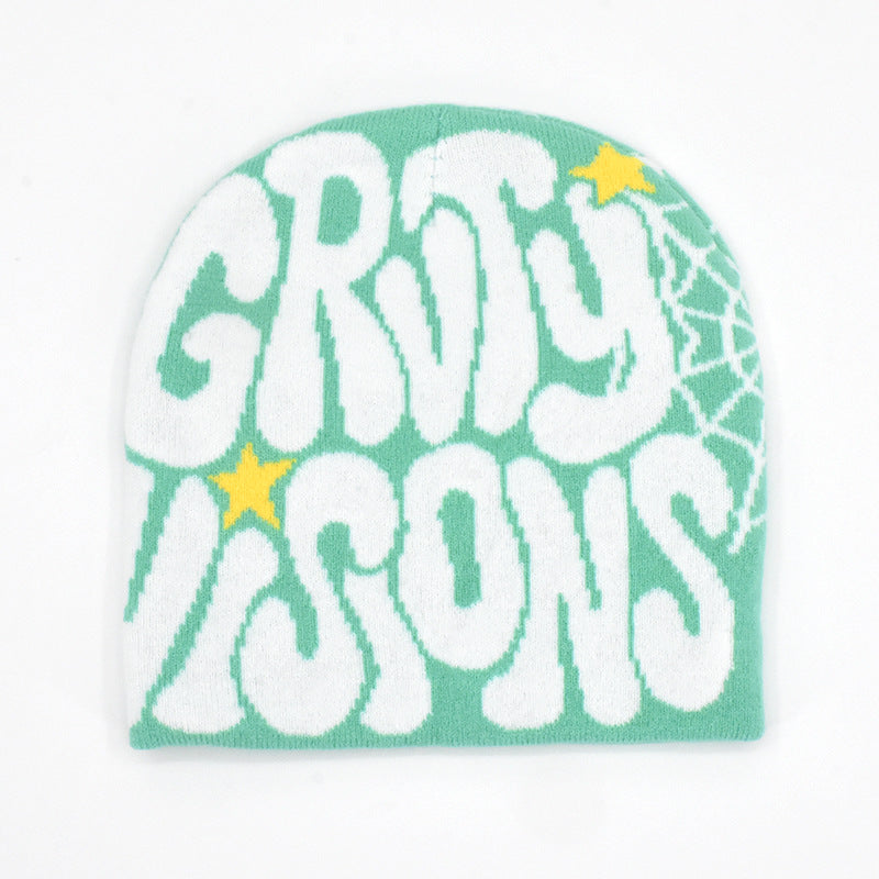 Knitted Jacquard Hat Hip Hop Letters Street Trend