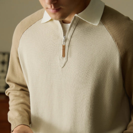 Amerikansk Afslappet Halvlynlåset Sweater Med Høj Densitet