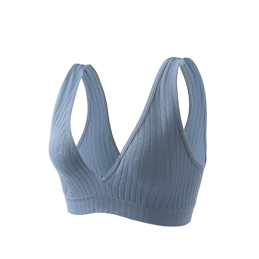 French Deep V Large Size Bra Bottoming Vest