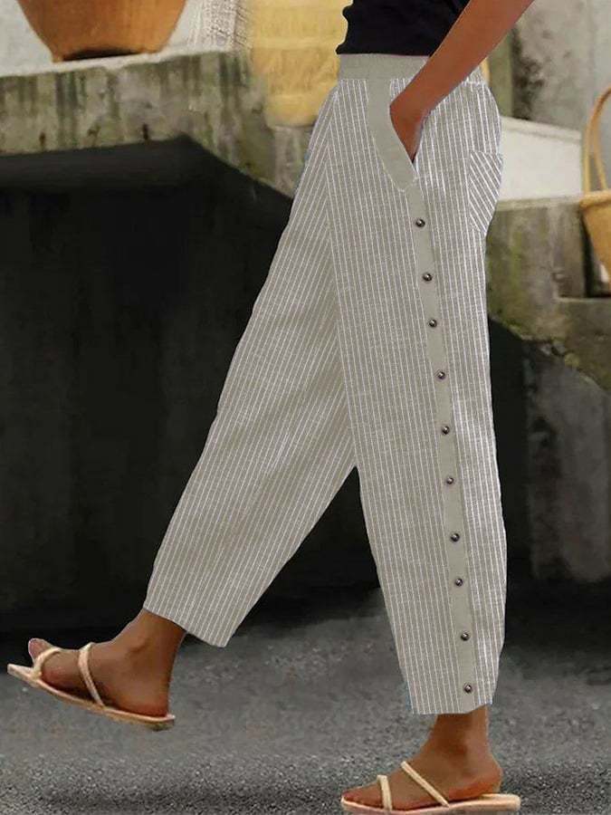 Women's Digital Printing Bubble Crepe Trousers