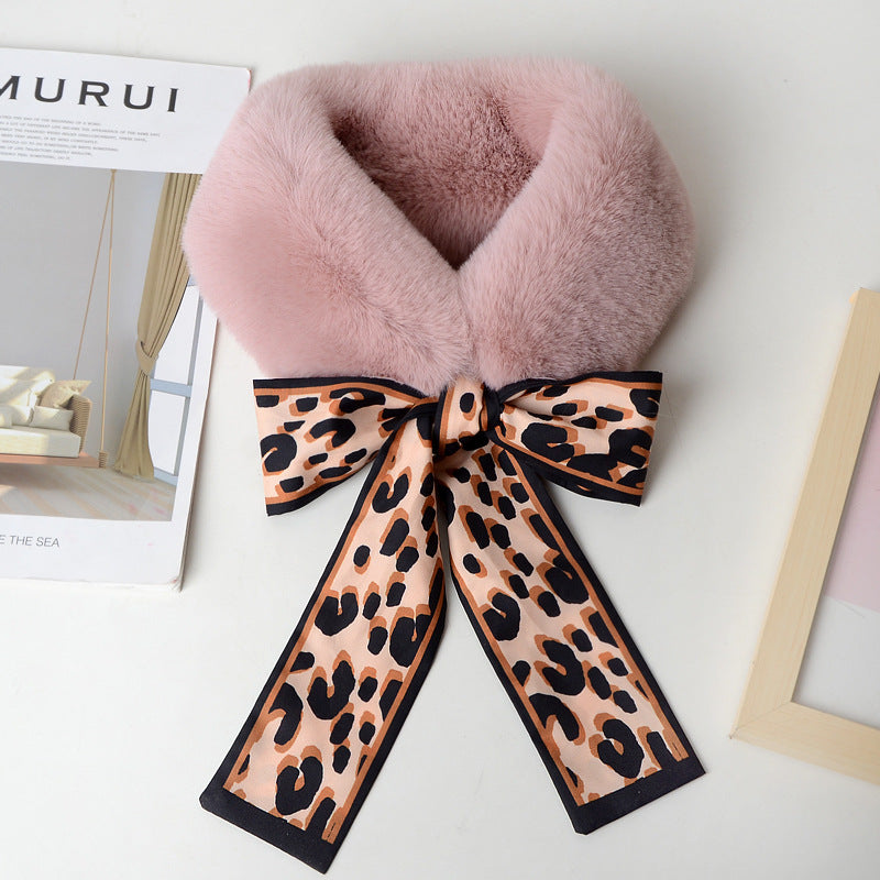 Leopard solid color scarf