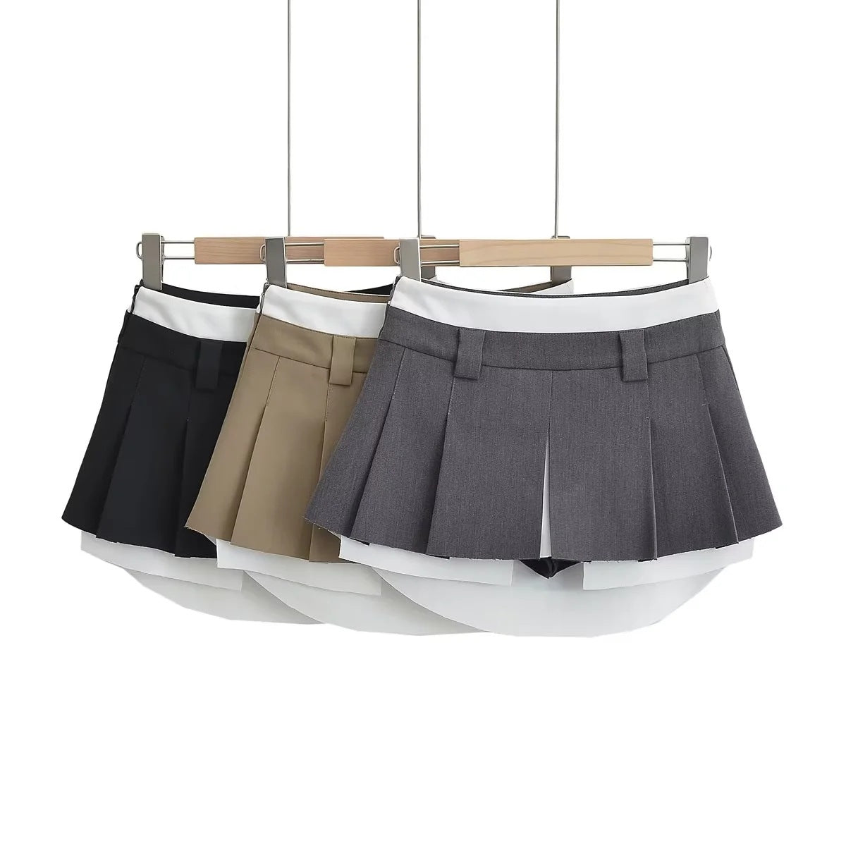 Low Waist Skirt Retro Hip-wrapped Pleated Skirt