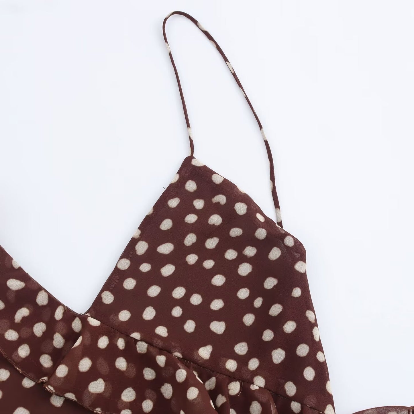 Layered Decorative Polka-Dot Slip Dress
