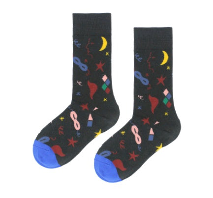 Autumn and winter personality Europe and the United States abstract art socks men and women couples college wind tube socks street tide socks