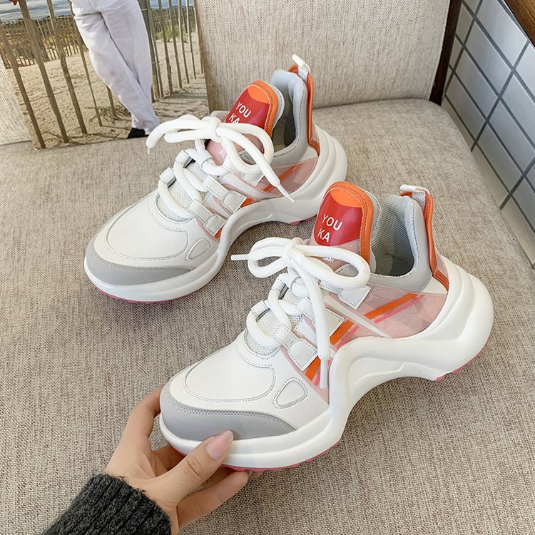 Transparent film jelly daddy shoes