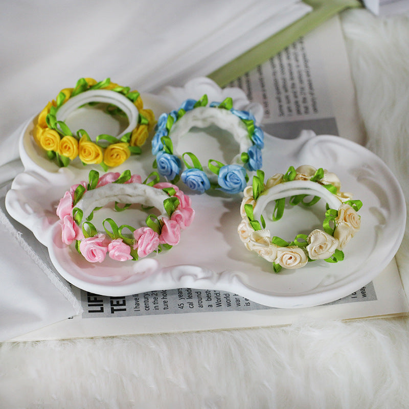 Floral Towel Hair Ring For Women