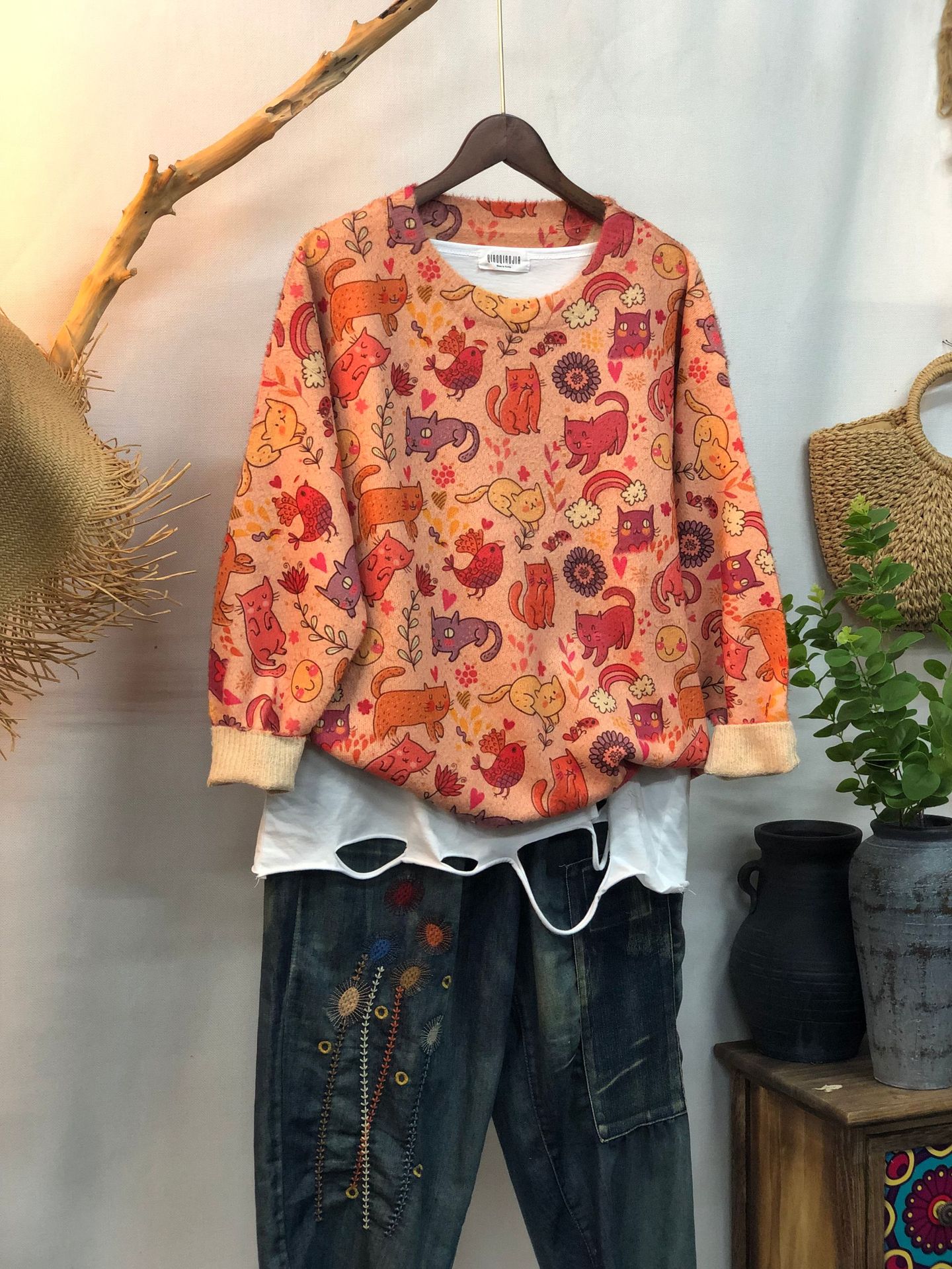 New Women's Loose-fitting Round-neck Sweater For Outerwear