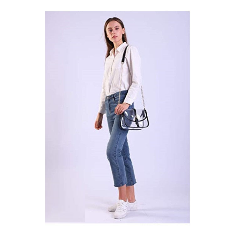 Transparent Ladies Chain One Shoulder Hand Wallet