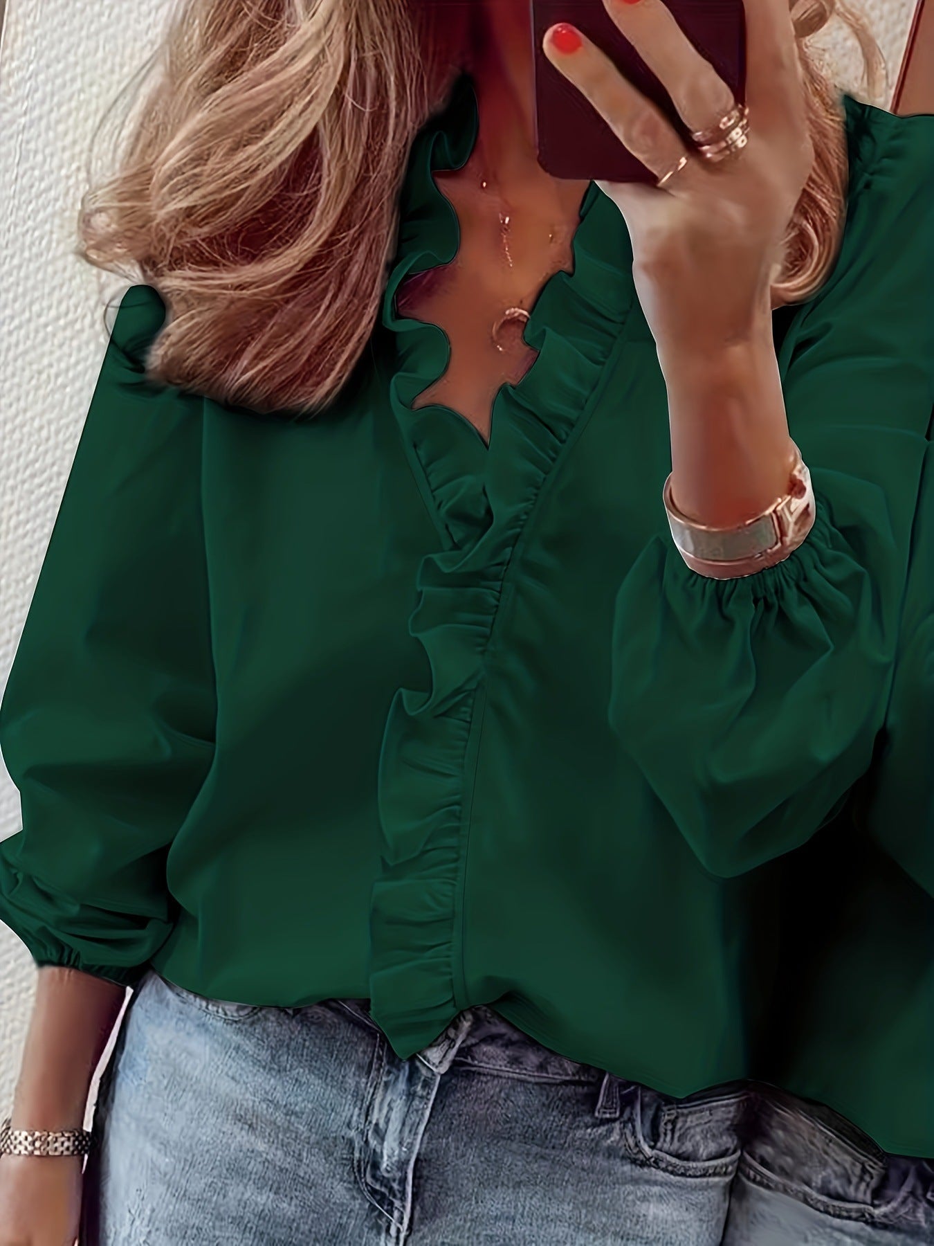 Flæset Fashion Casual Damebluse