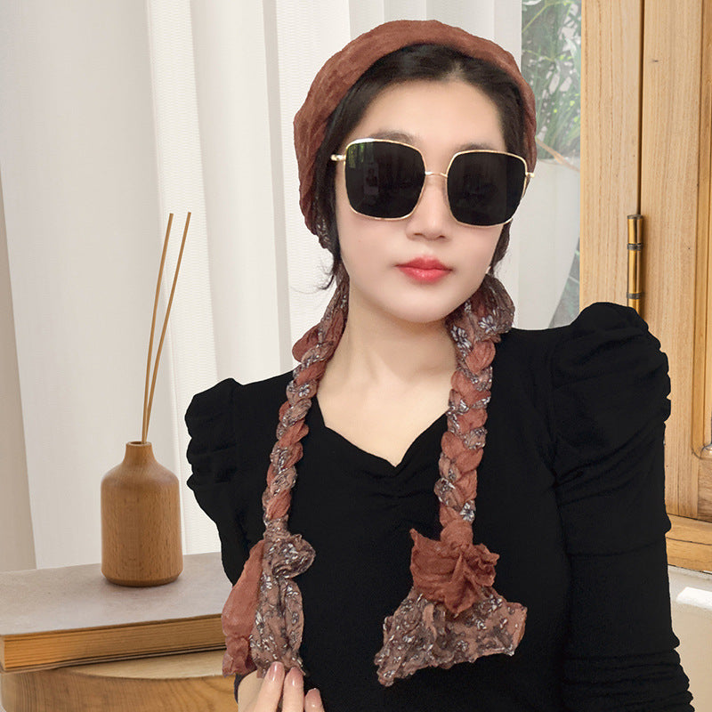 Hand-woven Hair Braid Scarf Girls Fashion Thin Scarf